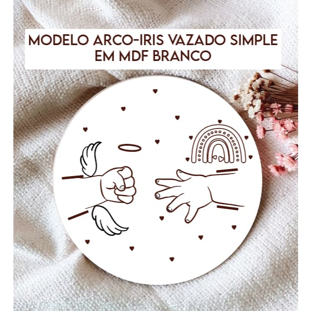 Moldura quadro Bebê Arco-íris e Anjo – Quadro de Lembrança Personalizada - Imagem 4