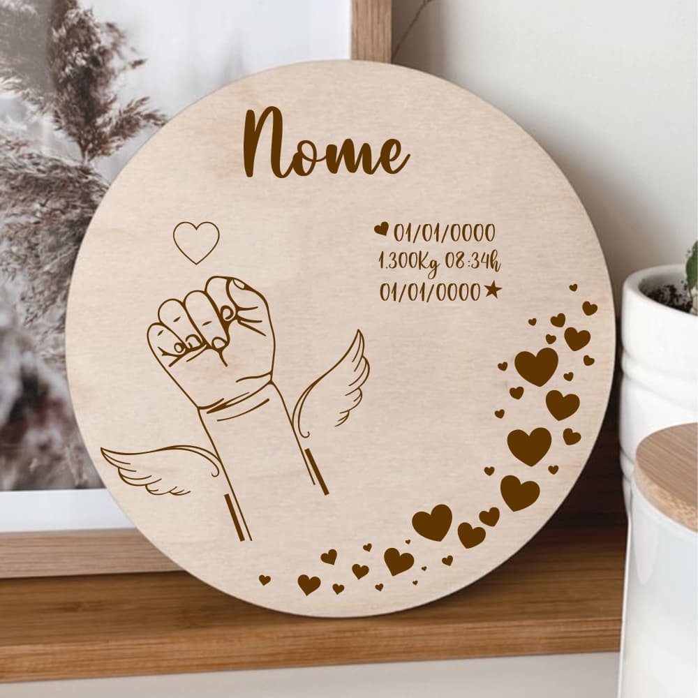Placa Personalizado memorias de um anjo Placa Bebê MDF - Presente, Lembranças e decoração, + Pé cavalete - Imagem 1