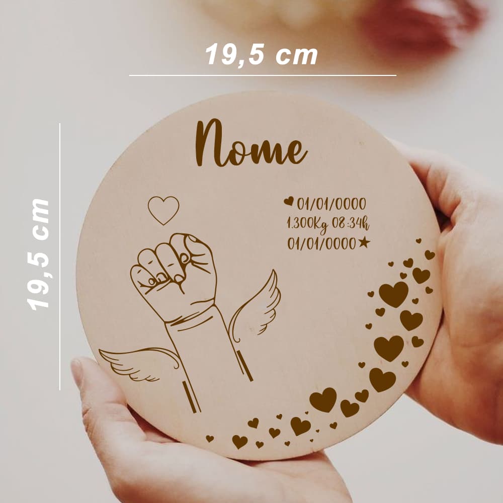 Placa Personalizado memorias de um anjo Placa Bebê MDF - Presente, Lembranças e decoração, + Pé cavalete - Imagem 2