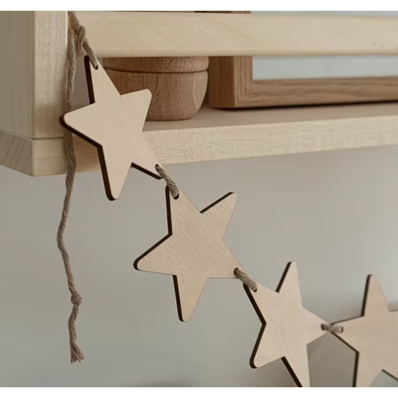 Um conjunto de estrelas de madeira, banners de estrelas adequados para presentes, decoração aniversario - Imagem 2