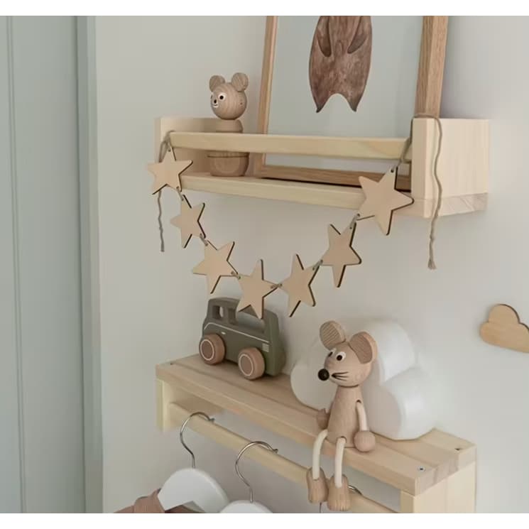 Um conjunto de estrelas de madeira, banners de estrelas adequados para presentes, decoração aniversario - Imagem 3