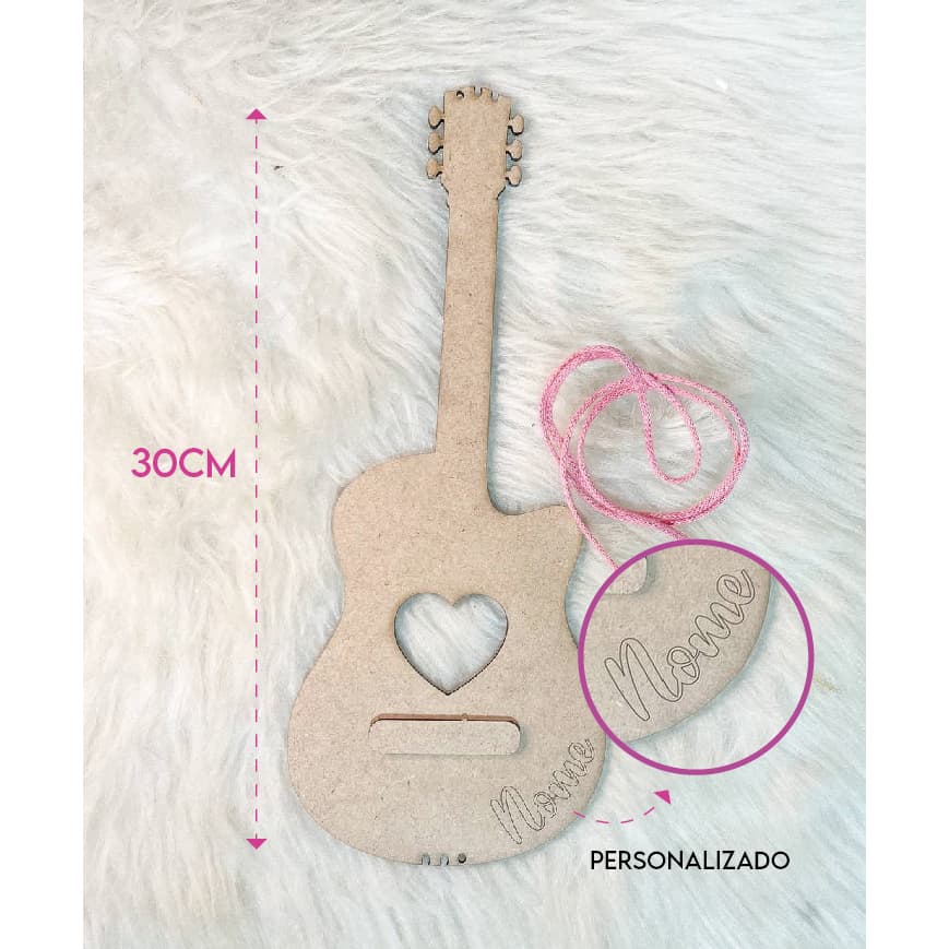 Violão conjunto com tinta e pincel personalizado mdf 3mm aniversario presente - Imagem 2