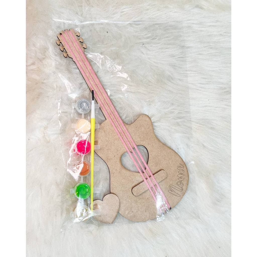 Violão conjunto com tinta e pincel personalizado mdf 3mm aniversario presente - Imagem 3