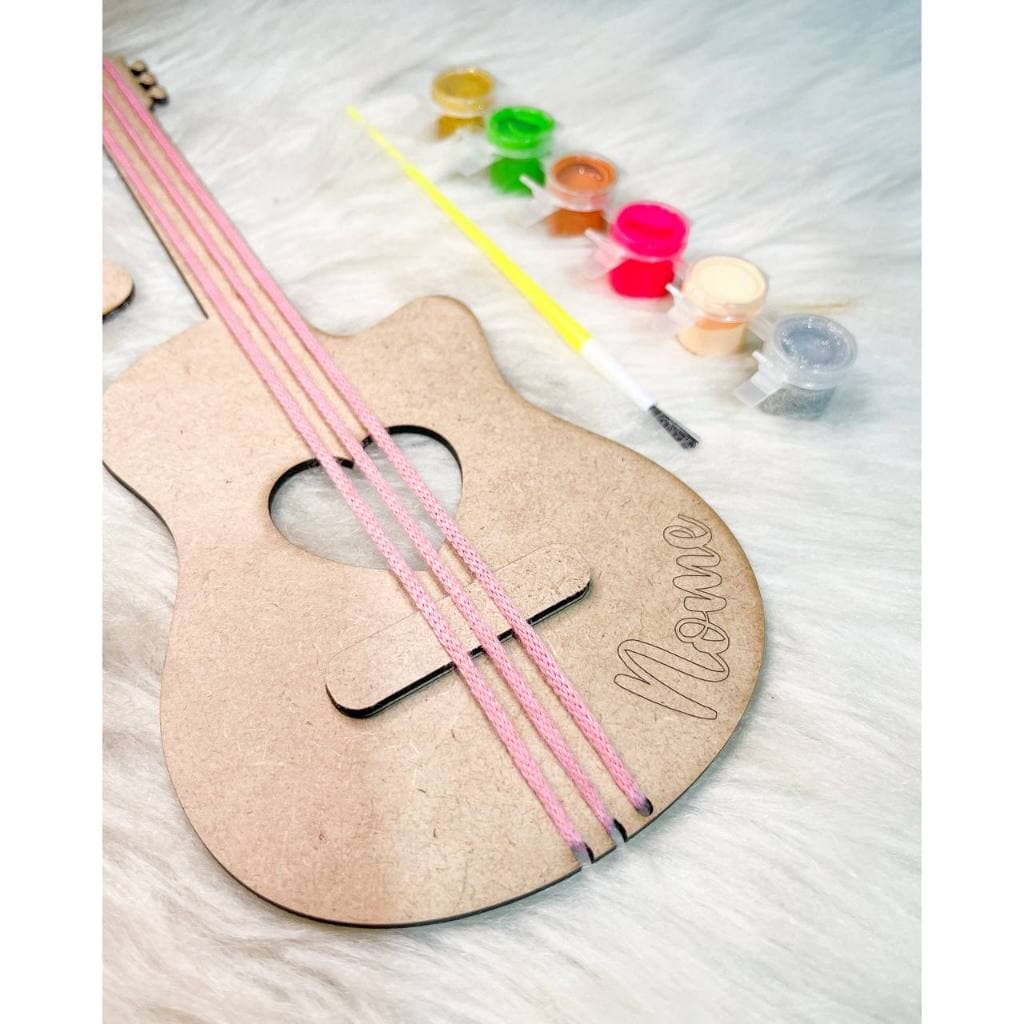 Violão conjunto com tinta e pincel personalizado mdf 3mm aniversario presente - Imagem 4