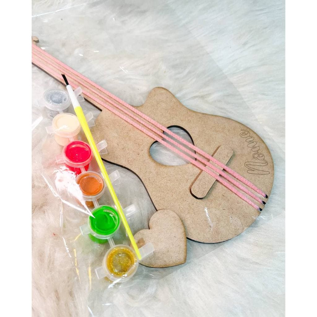 Violão conjunto com tinta e pincel personalizado mdf 3mm aniversario presente - Imagem 5